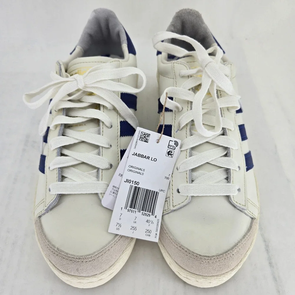 Adidas Jabbar Lo Off White Royal Blue Kareem Abdul-Jabbar Shoes JI0150 Mens 7.5